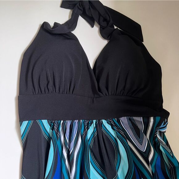 Y2K Vintage Halter Maxi Dress Peacock Size XS Whimsigoth Heart Soul - Picture 5 of 11